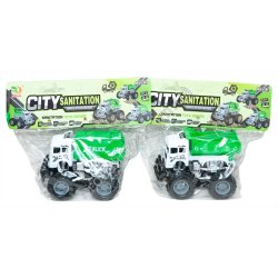 S0918 Машинка Спец.техн. City Sanitation 12.5см Мусоровоз/ Грузовик, инерция, пластик, резиновые колеса, движ.детали, пакет,19*2