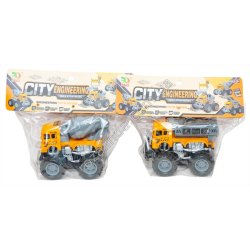 S0919 Машинка Спец.техн. City Engineering 12.5см Бетономешалка/ Грузовик, инерция, пластик, резиновые колеса, движ.детали, пакет