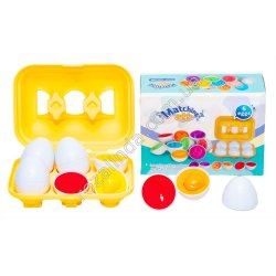S0920 Игра логическая (сортер) Яйца 3D 6шт Matching eggs, фрукты, пластик, развивающие, 17*12.5*7см, 210гр