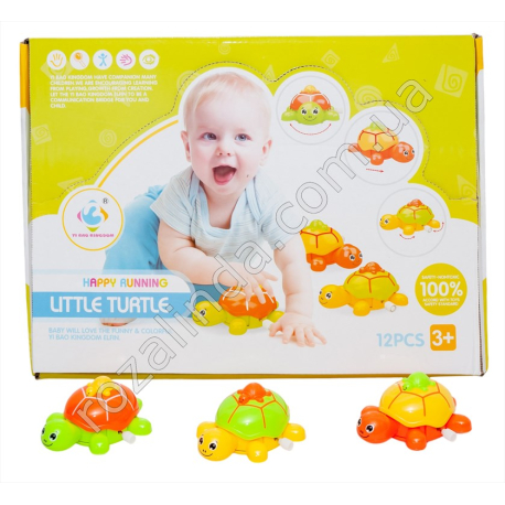 S0935 Игрушка дет.заводная Черепаха 9.5см, 12/д, Little turtle, дисплей, 9.5*7*4.5см, 31гр,