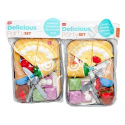 S0974 Игровой набор Фастфуд Пирожные Delicious Party set, поднос + пирог, коктейль, пирожные, мороженое, 15*21*4см, 260гр