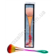 L0016 Кисточка косметическая, д/макияжа h-19.5 d-50mm, Колокольчик, блест.ручка, бокс PVC, 4.5*4.5*21.2см, 46гр