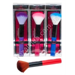 L0026 Кисточка косметическая, для/макияжа h-16.5 d-50mm, Makeup brush, яркие цвета, бокс PVC, 6*2*19.5см, 40гр