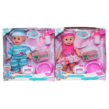 S0980 Кукла Пупс 28см музыкальн., Cute baby, горшок, бутылочка, слюнявчик, короб, 8005, 30.5*10*31.5см, 522гр