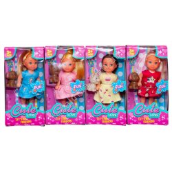 S0981 Кукла МИНИ 12см Cute love,+ щенок, короб, 7.8*3.7*15см, 55гр.