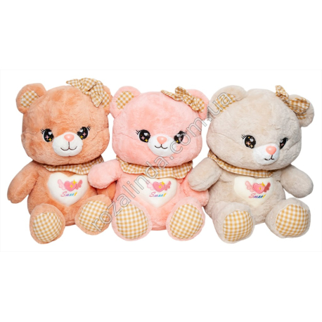 S0715 Мягкая игрушка Мишка Sweet 40см, звездочки в глазах, 40*21*24см, 730г