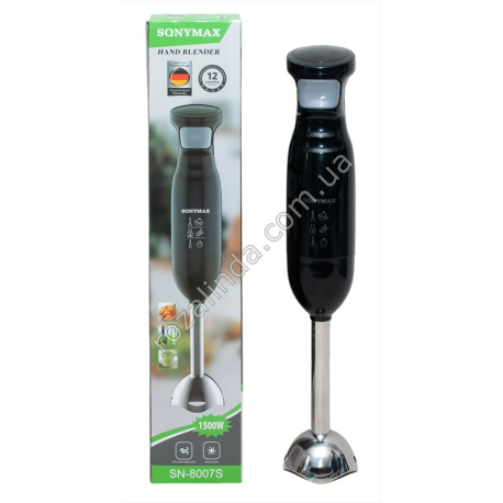 Е0063 Блендер погружн. SQNYMAX SN-8007S 1500W корп.пласт, нерж.ножка, 4ножа, 36.5см, 554гр