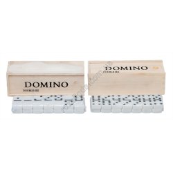 S0987 Домино 'Double Six' 28 дет, в деревянном пенале, 12.5*5.5*5см, 296гр