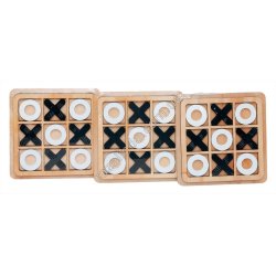 S0988 Игра логическая деревянная 'Крестики-Нолики', 14*14*0.6см, 53гр
