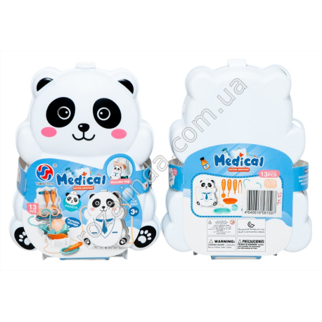 S0876 Игровой набор в сумочке 2в1 'Medical' Доктор Панда, 13дет, 15.5*7*21см, 194гр