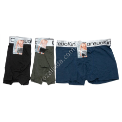 Т0449 Трусы мужские Боксеры 12/д Однотонные 25% хлопок 'CareuoKin', Size ХL-3XL, DF3001, 72гр, 38*28 см