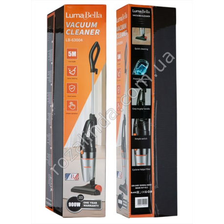 Е0131 Пылесос вертик. LumaBella LB-63004, 900W, циклонная сист. фильтрации, кабель 5м, 16*12*63см, 1830гр