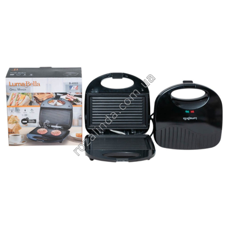 Е0135 Гриль-тостер LumaBella В-4003, 750W, пластик. корпус, гриль, 25*10*25см, 920гр