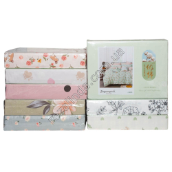 Т0467 Постельное белье фланель евро 'Daguanyuan' цветной рисунок, 4pcs: 200*230cм/240*240см/48*74см(2шт), 2800гр