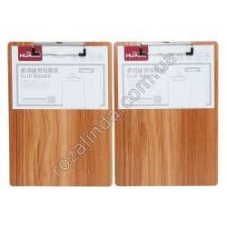 L0045 Планшет с зажимом (клип-борд) А4, под ДЕРЕВО, 25/д, HUAJIE, Н6107В, 22.5*31.5см, 3mm, 202гр