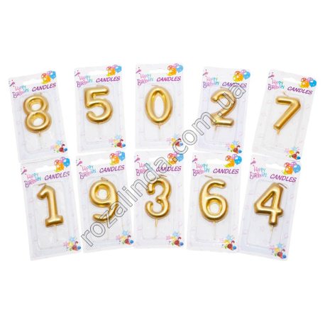 L0031 Свечи цифры д/торта 6 см, блистер, 12/д, 3 цвета, 7*14см, 12гр,