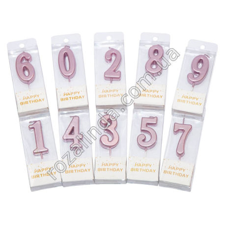 L0032 Свечи цифры д/торта 4 см, 12/д, бокс PVC, 3 цвета, 4*9.5*1.3см, 9гр