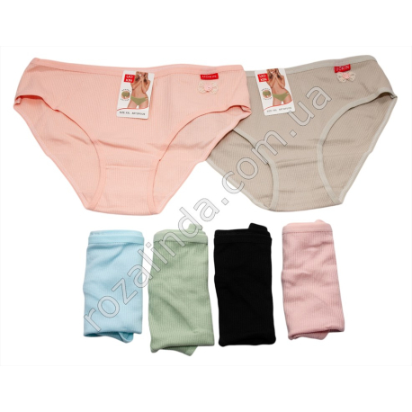 Т0531 Трусы женские хлопок Брифы 12/д, UOKIN Норма, Size L-2XL, РУБЧИК объемный цветочек, DF0129, 29-34*20-23см, 26гр