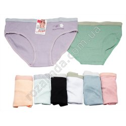 Т0535 Трусы женские хлопок Брифы 12/д UOKIN Норма T0535, Size L-2XL, РУБЧИК+Резинка ромашка, DF0102, 32*23см,23гр