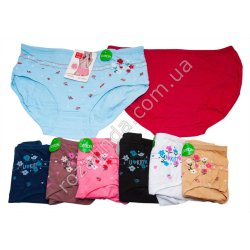 Т0540 Трусы женские хлопок Брифы, 12/д, UOKIN БАТАЛЫ, Size XL-3XL, Cotton роза+сердечко, DF6517, 35*28см, 36гр