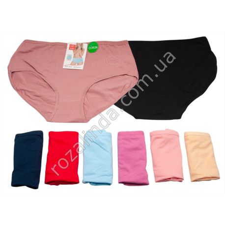 Т0543 Трусы женские хлопок Брифы 12/д, UOKIN БАТАЛЫ, Size XL-3XL, Cotton вышитый хлопок, DF0157, 34*30см, 36гр