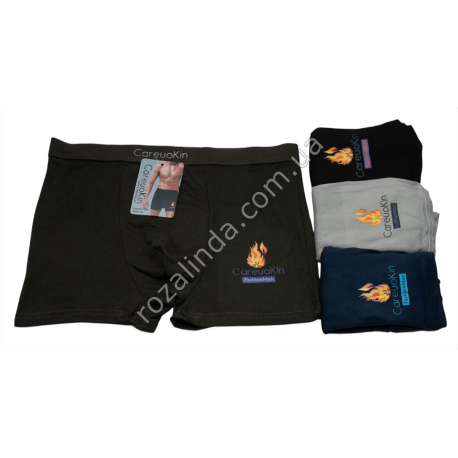 Т0553 Трусы мужские Боксеры 12/д ун. 'CareuoKin' полиэстер, Огонь, Size ХL-3XL, 64гр, 35*27см