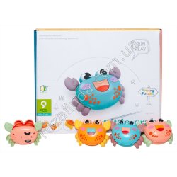 L0059 Игрушка детская заводная «Маленький Крабик» 7см, инерция(нажим), дисплей, HY-758, 10*7*4.5см
