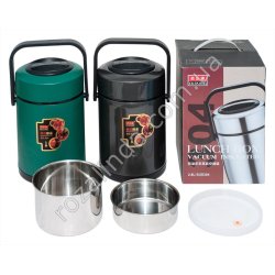 М0938 Термос с контейнерами для еды Lunch box 2.7L, 4отдела+лож+вил, 13*29см, 1700гр