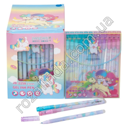 L0122 Ручка гелевая 'пиши-стирай' 0.5мм синяя, 15 см Unicorn Wipe Music, Jiandan JD-2258, 12/д 144/б.д.
