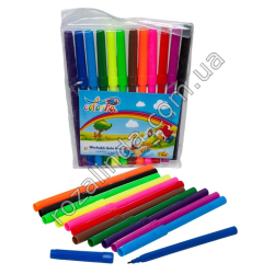 L0125 Фломастеры ColorPio 12 цветов 14.5см, 12/д, Class, P1143, тонк.стержень, смыв, PVC, 65гр