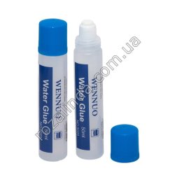L0135 Клей канцелярский прозрачный Water Glue 50ml 12.5см, 24/д, губка, Wennuo, 5020, 12.5см, 56гр
