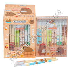 L0138 Ручка гелевая 'пиши-стирай' 0.5мм картинка, Capybara Happy time, №2018, 12/д 144/б.д.