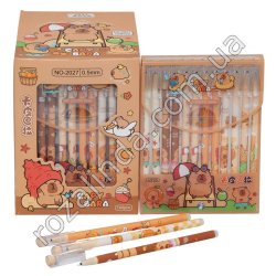 L0141 Ручка гелевая 'пиши-стирай' 0.5мм рисунок, Capy bara БЕЖ, №2027, 12/д 144/б.д.