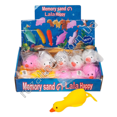 L0174 Игрушка антистресс-жмякалка Гусь, 12/д, резина с наполнителем "Memory Sand", 16.5см, 89гр.