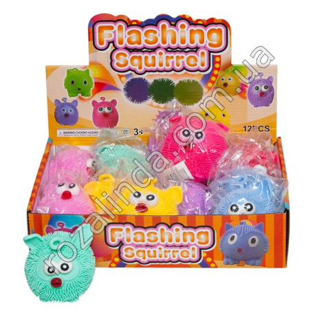 L0188 Игрушка антистресс йо-йо светящийся, Сова с ушками, 12/д, наполнитель жидкость, 7*8см, 49гр.