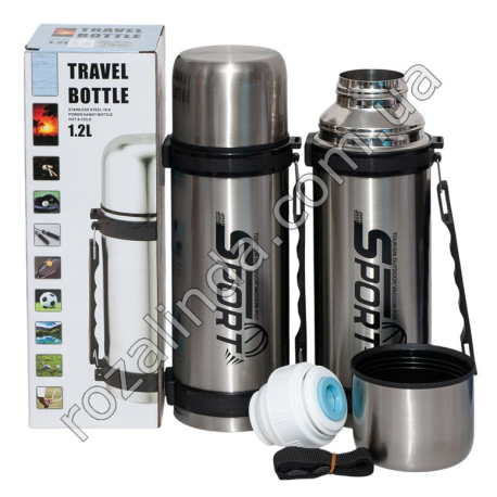 S0517 Термос "Sport'" 1.2л.Travel bottle, нержавеющая сталь, холодный/горячий, 10*10*29.5см, d-9см,