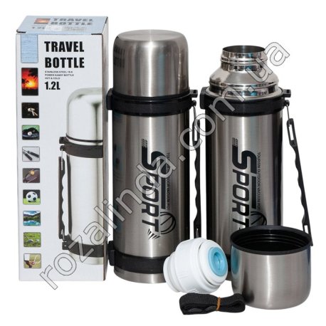 S0517 Термос "Sport'" 1.2л.Travel bottle, нержавеющая сталь, холодный/горячий, 10*10*29.5см, d-9см,