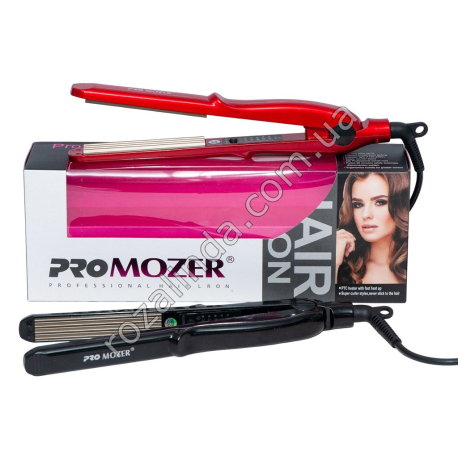 Е0152 Утюжок д/вол. ГОФРЕ Promozer MZ-7019, 2см, 35W, 240С, фиксатор, узк.керам.пласт с турм.покр.,360 шнур, 32.5*12*6см, 273гр