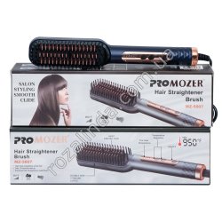 Е0155 Расческа-выпрямитель д/вол. Pro Мozer MZ-5807, Hair Straightener Brush,45W, 950F, 5 режимов, ионизация для блеска, 366гр