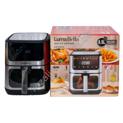 Е0161 Аэрофритюрница LumaBella В-60033, 8.5L, 2000W, Led дисплей, таймер, терморегулятор 80-200С, стальная/окна, 4512гр