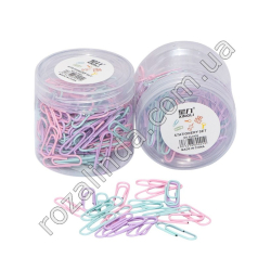 S0758 Скрепки канцел. закругл. Цветные (в силик.оболочке) 160шт, Xingli, XL0320, банка, 5.5*5.5см