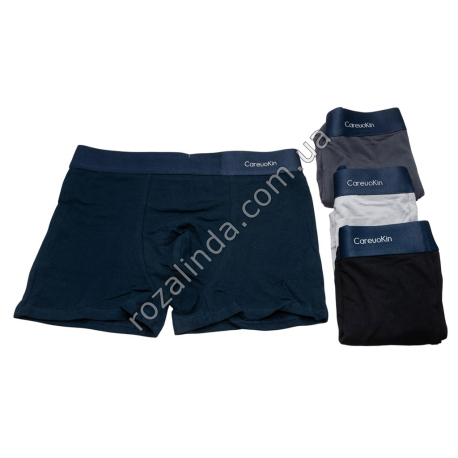 T0317 Трусы мужские Боксеры Однотонные 95%хлопок „CareuoKin“,12/д, Size L-3XL, A8579, 75гр, 39*30см.