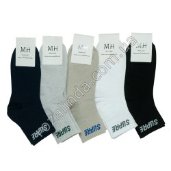 Т0575 Носки мужские хлопковые высокие „MH“, SUPRE однотон. 10/д, cotton combing 75%, 25-28см, 21*8*13см, 37гр.