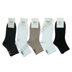 Т0578 Носки мужские хлопковые высокие „MH“, HELLO однотонные,10/д, cotton combing,75%, 25-28см, 21*8*12.5см, 36гр.
