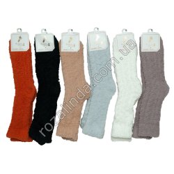 Т0583 Носки женск. трава термо высокие, Однотон. Warm socks, 12/д, 37-41р, 45гр, 19*7*18см.