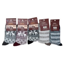 Т0634 Носки женские шерсть Mink пушистые, два оленя, 10/д, marten hair-90%, Coco&Hana,1518,36-41р,19*8*17см, 53гр