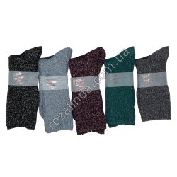 Т0640 Носки женские шерсть кашемир высокие,однотонные люрекс,10/д, wool-70%, 36-41р,С169, 58гр, 19.5*8*21.5см