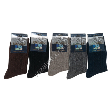 Т0644 Носки мужские шерсть ангора, Вязка, галочки/полоска, 12/д, angora-50%,wool-30%, TULAYA, 40-46р, 1810-1, 64гр, 21*9*20.5см