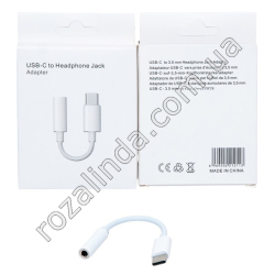 L0233 Переходник для наушников 11,5 см, Mini jack to tyhe-C, коробка, 6,5*8*1,5 см, 3 г