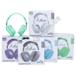 L0239 Наушники накладные б/др, Music MZ-09, 400mAh, встроенный микрофон, 32om, TF, Bluetooth, R-10м, AUX, диапазон 2.4ГГц, 117гр